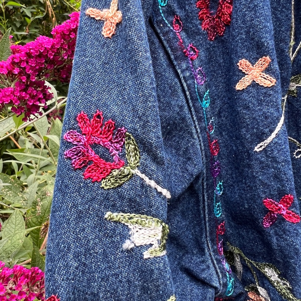 Embroidered Denim Jacket - Picture 2 of 9